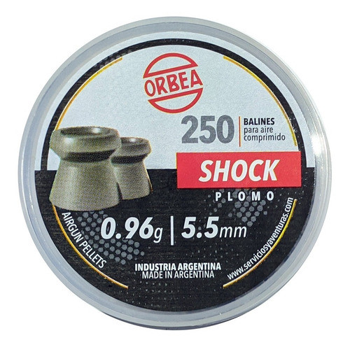 Balines Orbea Shock 5,5 Mm 0,96g 250 Unidades 0