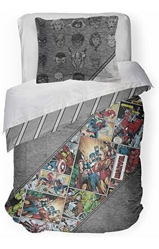 Jay Franco Marvel Comics Juego De Edredón Y Funda Para El 80 0