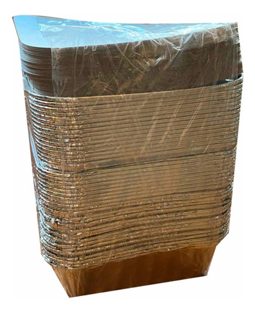 Bandeja De Aluminio C/tapa Carton P/horno 750 Ml - 100 Unid 0