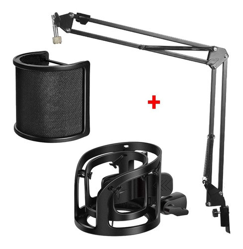 Soporte Para Micrófono Brazo + Filtro Antipop + Shockmount P 0