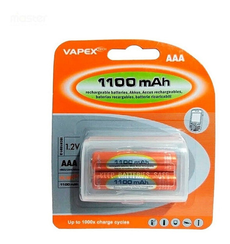 Pilas Recargables Aaa 1100mah Vapex X 2 0