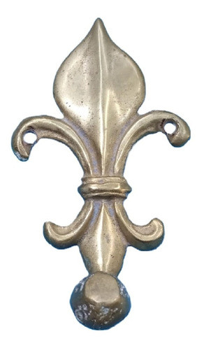 Antiguo Perchero Gancho 100% Bronce Macizo Flor De Liz 0
