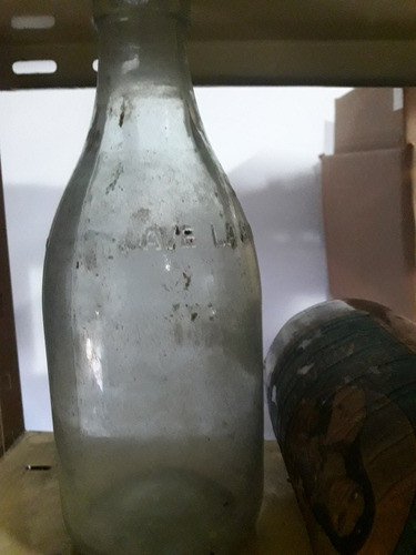 Antigua Botella De Leche Transparente 0