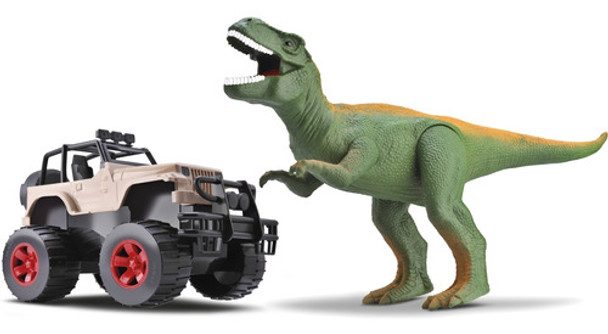 Kit Tiranossauro Rex Com Carrinho Jipe - Silmar Brinquedos 0