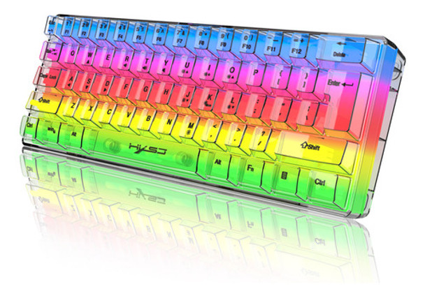 Teclado Windows Rgb Ergonômico De 61 Teclas Hxsj Transparent 0