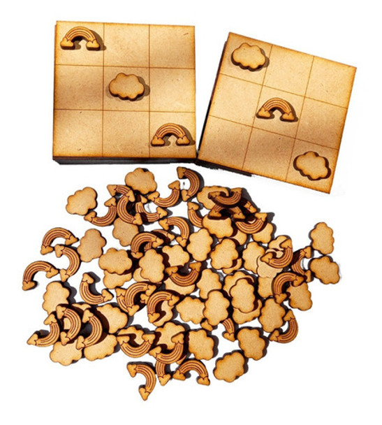 30 Tateti Nube Arco Iris 12x12 Souvenir  Fibrofacil Mdf 0