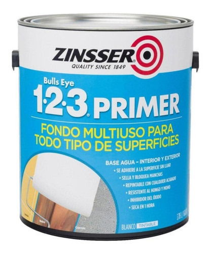 Fondo Multiuso Zinsser 1-2-3 Primer Base Agua Azulejos 1lt 0