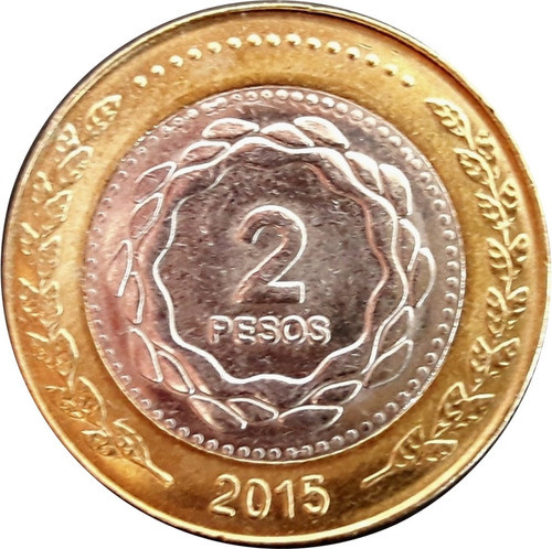 Argentina Moneda De 2 Pesos Año 2015  Sin Circular 0