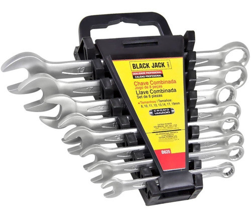 Llaves Combinadas Black Jack X 8 Pcs 8-19 Mm Cromo Vanadio 0