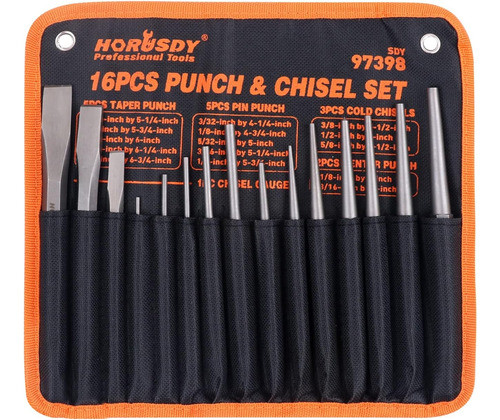 Juego Profesional De 16 Punzones Y Cinceles 0