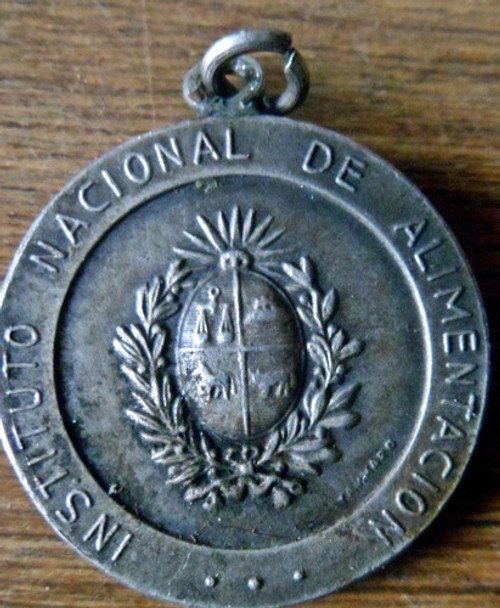 Antigua Medalla Plata Instituto Nacional Alimentacion 1967 0