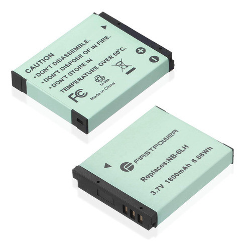 2 X Batería Nb-6lh Para Canon Powershot D10 S95 Sd1300 Sx500 0