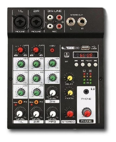 Ross Mixer 4 Canales Efectos Bluetooth USB Phantom Power