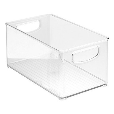 InterDesign Kitchen Organizer Box – BPA-freier Kunststoff, Stapelbar, Für Speisekammer & Kühlschrank, Schwarz