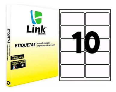 Link Etiquetas® A4 Adhesive Label 99.0mm X 55.8mm Box With 100 Sheets