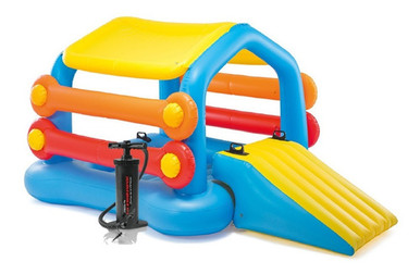 Intex Island with Roof and Slide 279x173x122 cm + Inflator