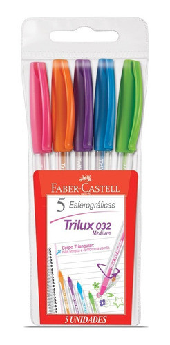 Faber-Castell Trilux 032 Medium Ballpoint Pen - 5 Colors - Mos
