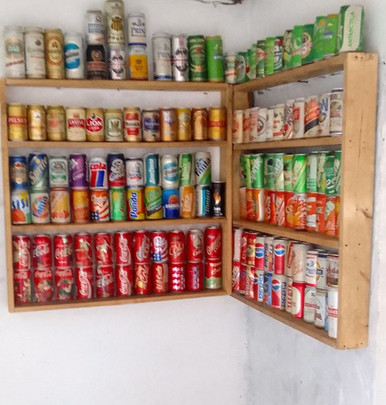 Various Vintage Can Collection from Different Countries and Years