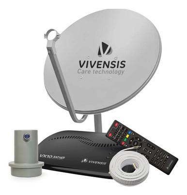 Vivensis Digital Receiver Kit Vx10 with Antenna, Lnbf Ku, and Cable
