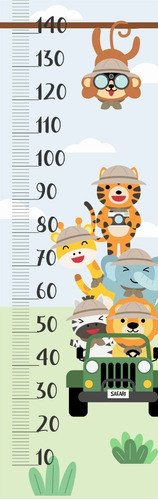 Height Development Global.Kids Height Growth Chart with Animal Designs in Vinyl Canvas