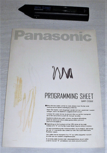 Panasonic Digital Barcode Scanner + Programming Sheet