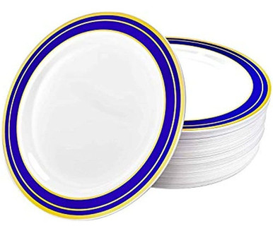 Lillian Tablesettings Magnificence Bowls - 10-Pack 14oz White Plastic Disposable Bowls With Silver Edge - View #9