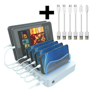 Hercules Tuff Multi Device USB Charging Station + 6 Short Cables