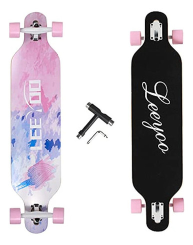 Leeyoo 41 Inch Longboard Skateboard, 8 Layers of Maple
