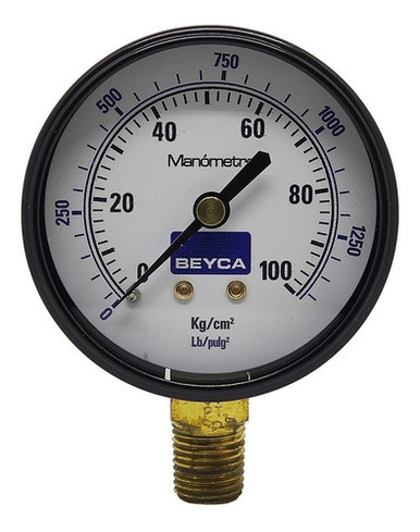Beyca Manometer 100 Kg 63mm 1/4 Inch Bottom Connection