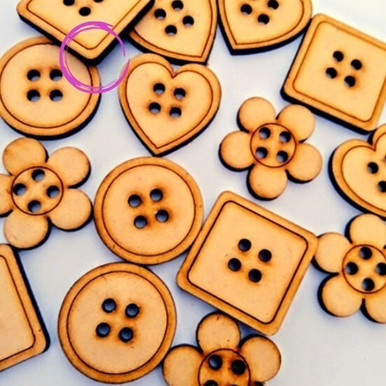 Fibrofacil Buttons MDF 5 Cm X 50 Units