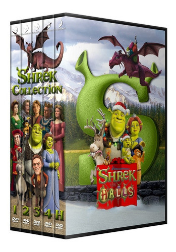 Shrek DVD Collection (1-5) with English Spanish Audio and