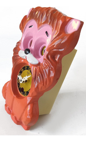 Miken Petty Lion Clock - Decorative 70s Design with Moving Eyes