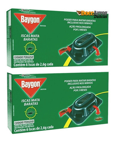 Baygon Cockroach Trap - 2 Boxes with 6 Baits Each