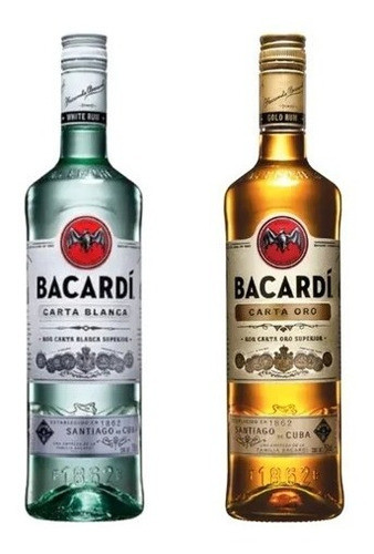 Bacardi Ron Carta Oro 750ml + Carta Blanca 750ml