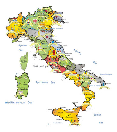 Mapa De Italia Y Sus Regiones
