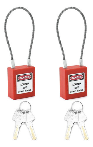Qwork 4 Pack Lockout Tagout Cable Locks with Steel Cables