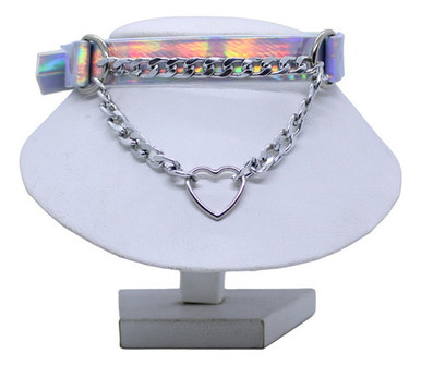 Harness Coven Choker Chain Cadena Aluminio Corazon Kawaii Aesthetic Holo