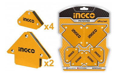 Ingco Set of 6 Magnetic Welding Squares AMWH6001