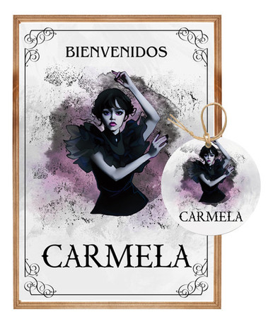 Pimpon Kit Imprimible Merlina Addams - Editable Texts