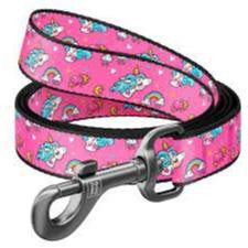 Dog lead WAUDOG Nylon with pattern Unicorns (width 20 mm, length 122 сm)