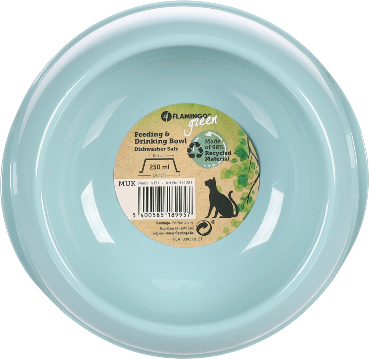 FEEDING & DRINKING BOWL CAT MUK LIGHT BLUE 250ML