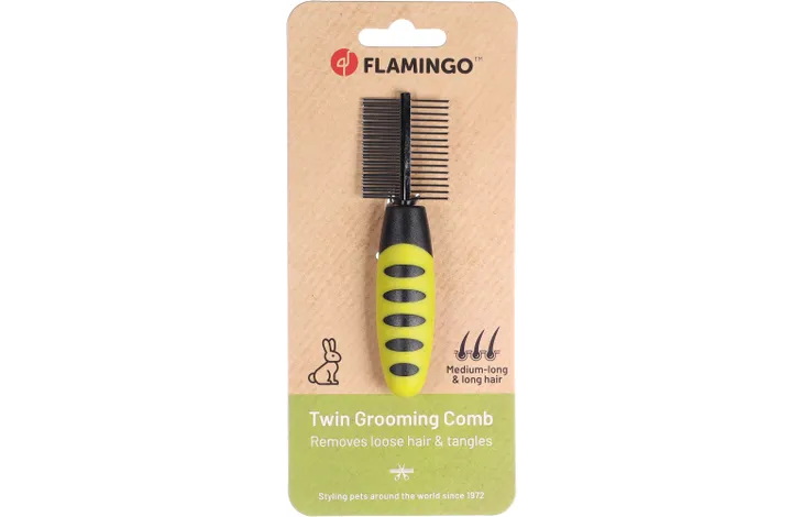 Flamingo Double Sided Grooming Comb Small Animal Premium Care