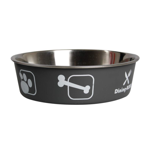 DOG DISH INOX BELLA BLACK 21CM