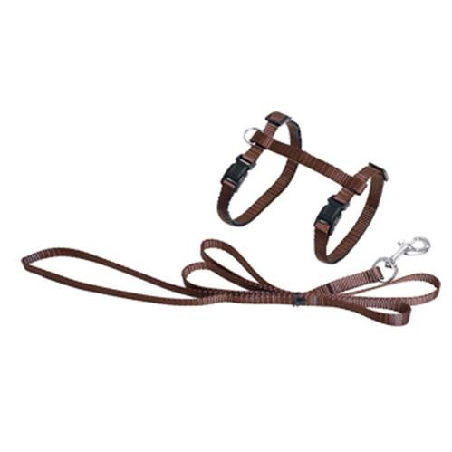 ASP CAT HARNESS+LEASH BROWN 110CM