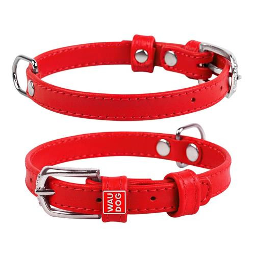 WAUDOG GLAMOUR COLL LEATH RED 35MM