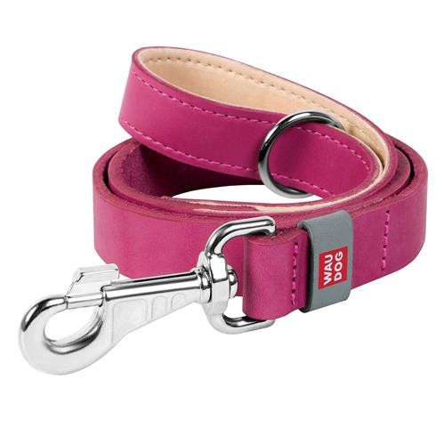 WAUDOG LEASH LEATHE 25MM 122CM PINK