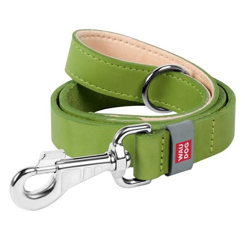 WAUDOG LEASH LEATHE 25MM 122CM LIME
