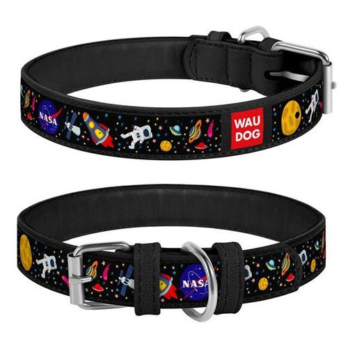 WAUDOG COLLAR NASA LEATH 19-25WHI