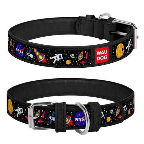 WAUDOG COLLAR NASA LEATH 27-36BLK