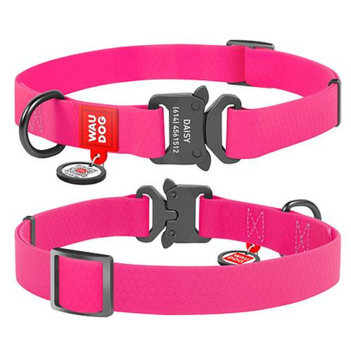 WAUDOG COLLAR WPROOF&QR-TAG35-58PNK
